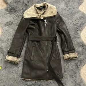 Andrew Marc Faux Fur Long Coat